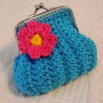 Turquoise Crochet Coin Pur..